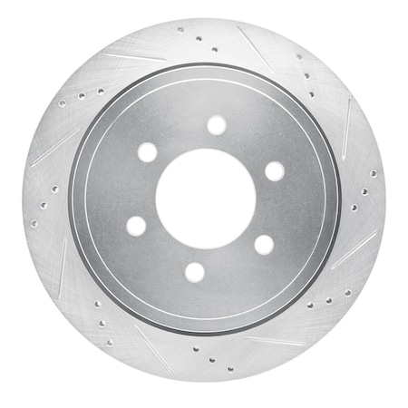 Dynamic Friction Co DFC Brake Rotor - Drilled and Slotted - Silver 631-54181R