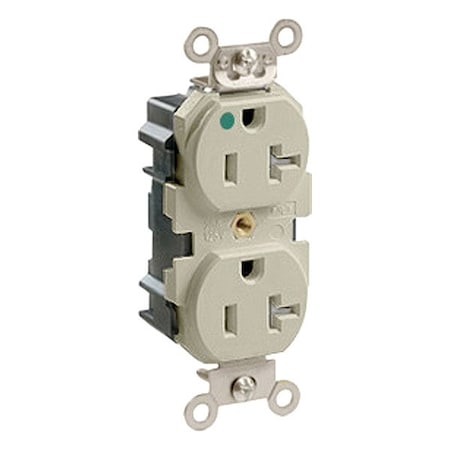 Leviton PlugsandRcptcls, 20A, 125VAC, Ivory, Nylon M8300-SGI