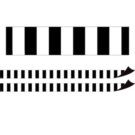 Teacher Created Resources Black Stripes Magnetic Border, 24 Feet Per Pack, 2PK TCR77564