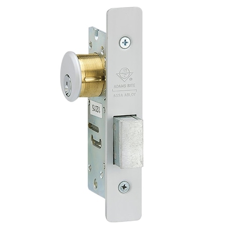 Adams Rite Deadbolt, Short Throw Projection Style, Flat Faceplate, 1-1/8in Backset, Aluminum 4070-30-628