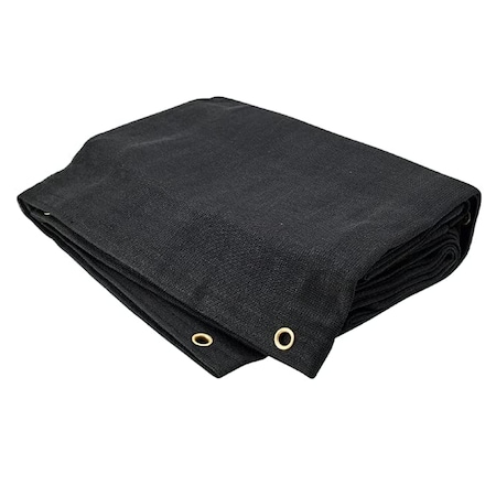 Tarps Now Heavy Duty Tarp, 8 ft x 20 ft, 50 Mil, Black, Mesh CSM75BK-0820
