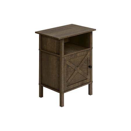 Monarch Specialties Accent Table, Side Table, End, Living Room, Small, Storage, Dark Oak Laminate, Transitional I 3811