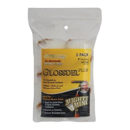 Arroworthy Glossdel Plus 0.38 x 4 in. Jumbo Paint Roller Cover for Smooth to Semi-Smooth Surfaces - Case of 12 1896570