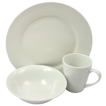 Gibson Home Noble Court Fine Ceramic 12 Piece Dinnerware Set in White 118321.12