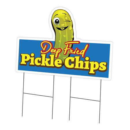 Signmission Pickle Chips 2 Die Cut Yard & Stake outdoor plastic coroplast window, C-DC-2436-Pickle Chips 219 C-DC-2436-Pickle Chips 219