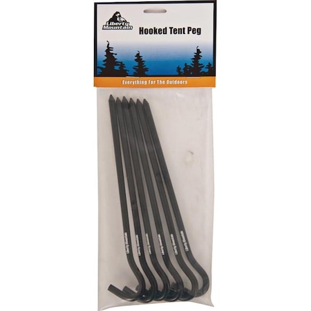 Liberty Mountain 7in. Aluminum Hooked Tent Peg, 6PK 120750