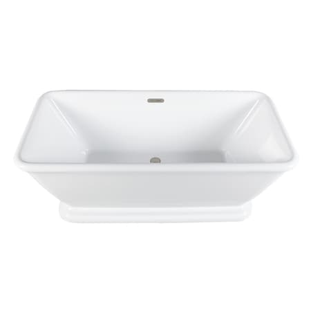 Kingston Brass 66-Inch Acrylic Oval Rectangular Double Ended Pedestal Tub with Drain, No Faucet Drillings VTSQ663124C428