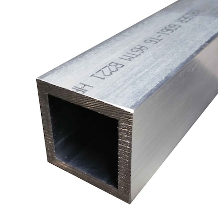 Online Metal Supply 1 in x 1 in x 48 in, (1/8 in W), 6061-T6 Aluminum Square Tube 60616SQTT1W0.12548.1
