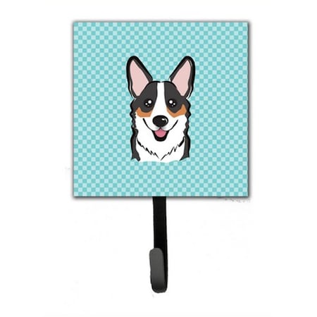 Carolines Treasures Checkerboard Blue Corgi Leash and Key Holder BB1193SH4