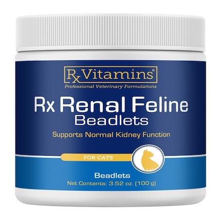 Rx Vitamins Rx Renal Feline Beadlets, Supports Normal Kidney Function, For Cats, 3.52 oz (100gm) 8118