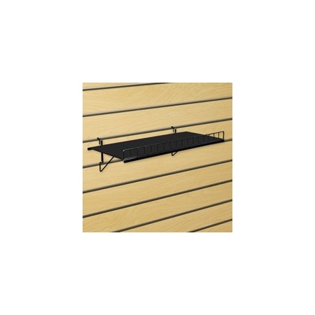 Specialty Store Services Solid Black Shelf With Lip For Slatwall, 24 In. W X 10 In. D 2256