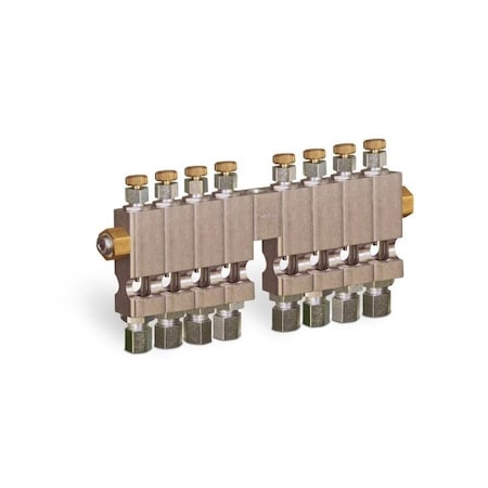 Oil-Rite Multiple Sight Feed With 8 Valves - Vented, 1/4in. OD Tube B3150-8