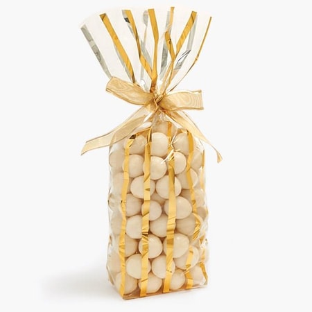 Nashville Wraps Gold Stripe Cello Bags, 1.4 mil, 2.75x2x10.5, 100PK 96512