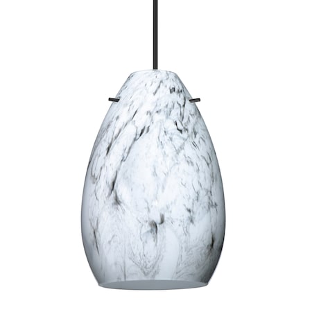 Besa Lighting Besa Pera 6 Pendant, Marble Grigio, Black Finish, 1x 50W MAX GY6.35 Base 1XT-1713MG-BK