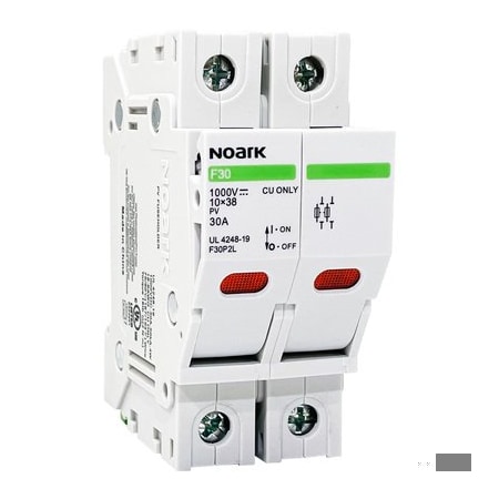 Noark Fuse holder - 1002566 - 2P - 600Vacdc - w/light indicator - UL class CC F30CC2L
