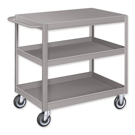 Pucel Flat Top Service Cart, 248 in W x 36 in D x 36 in H, 3 Shelves, Putty SCF-2436-3-C5