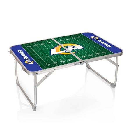 Picnic Time Family Of Brands Los Angeles Rams - Concert Table Mini Portable Table, (Charcoal Wood Grain) 843-00-141-334-2