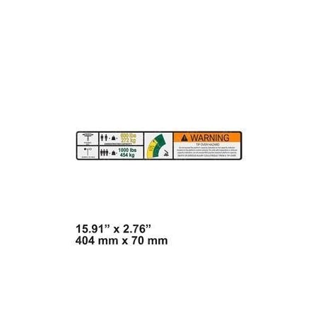 Jlg REPLACEMENT DECAL, WARNING DUAL CAP. 1001254665