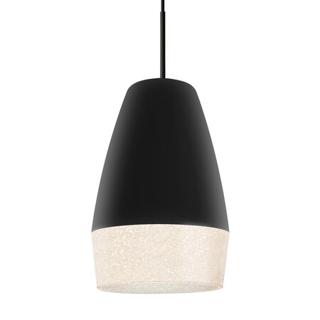 Besa Lighting Besa Abu 12 Pendant, Black/Glitter, Black Finish, 1x 9W LED 1JT-ABU12BK-LED-BK