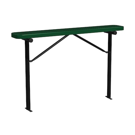 Leisure Craft Bench w/o Back, Ingroud Mount, 6ft, Blk/Grn B6XPIG-BLACK GREEN