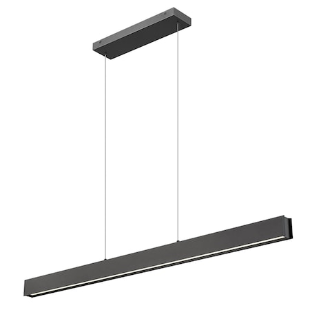 Z-Lite Hudson 1 Light Linear Chandelier, Matte Black, 55 In W 1016-55L-MB-LED