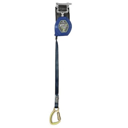 Falltech FT-X(TM) EdgeCore(TM) Self-Retracting Tie-Back, 8 ft. Length, Carabiner, Aluminum, 1 Leg(s) 84108SP8