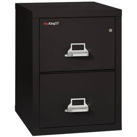 Fireking 12-3/16" W 2 Drawer Fire-Resistant Vertical File Cabinet, Black, Letter 2-1825-CBL