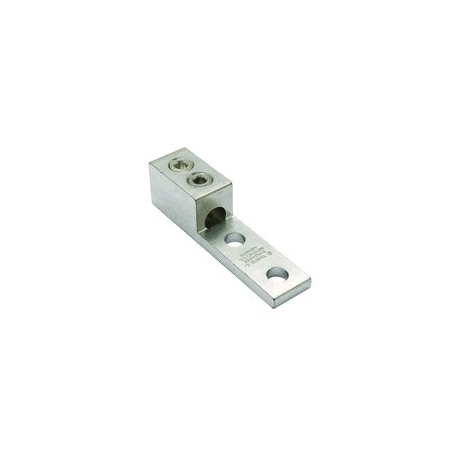 Burndy Aluminum Universal Terminal, 2 Hole, 6 AWG-350 kcmil, 1/2 in Stud, Al/Cu, Tin Plated KKA31U2N
