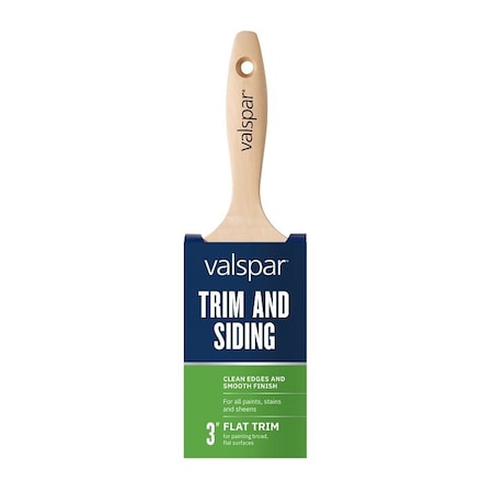 Valspar Trim and Siding Flat Paint Brush, 3 in W, Flat Brush, Polyester Bristle 881445300