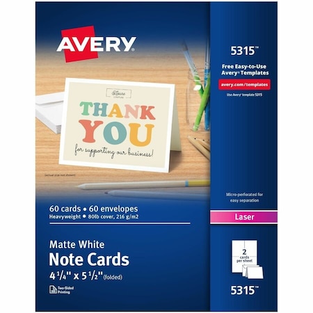Avery reg Laser Greeting Card White, White AVE5315