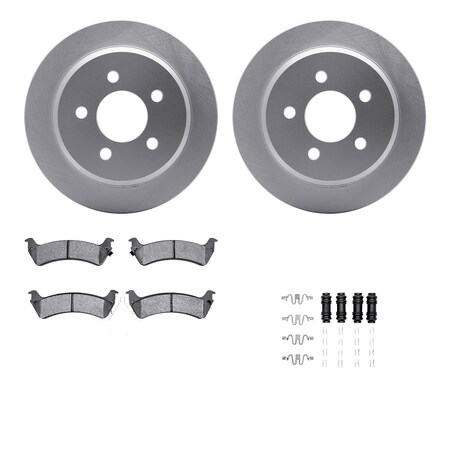 Dynamic Friction Co DFC GEOSPEC Coated Rotors with 5000 Brake Pads - Ceramic and Hardware 4512-42077