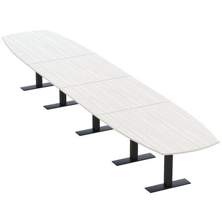 Skutchi Designs Arc Boat Conference Table With Power, 48 in W, 216 in L HAR-ABOT-48X216-T.BK-WA7976-NA