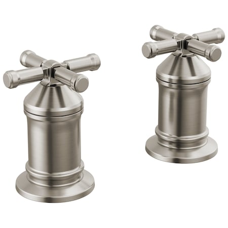 Delta Broderick 2 Handle Roman Tub Handle Kit-Cross In Lumicoat Stainless H599SS-PR