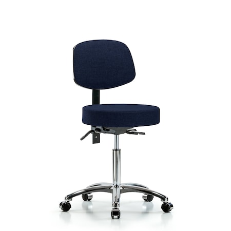 Blue Ridge Ergonomics Ben Stool, Med, Fab, Bk Cast, Nav BR-FMBST-CR-T1-NF-CC-F45
