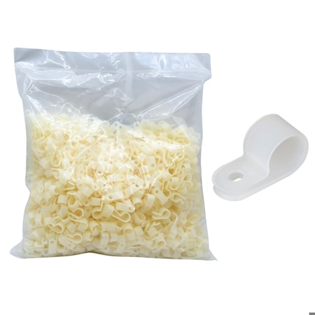 Cable Ties Unlimited Cable Clamp, 3/8 in Bundle Dia, 3/8 in W, Nylon 6/6, Natural, 1000PK CC3-3/8-9M