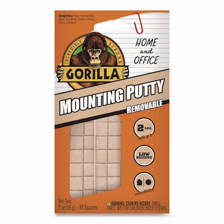 Gorilla Glue Removable Mounting Putty, Repositionable and Reusable, 2 oz, 84PK 102745