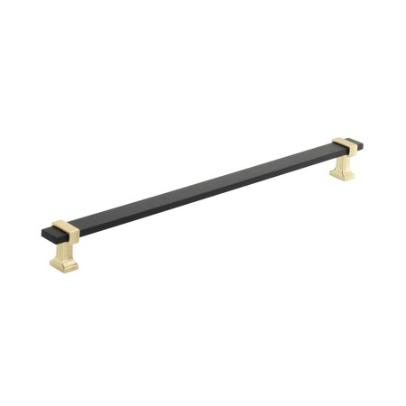 Amerock Overton 11-5/16 in 288 mm Center-to-Center Brushed Matte Black/Brushed Gold Cabinet Pull BP36685BMBBGL