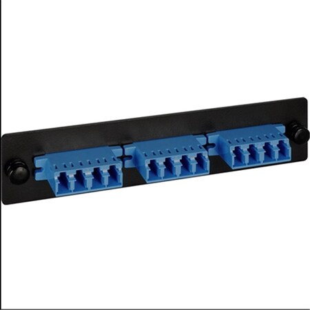 Icc LC Fiber Optic Adapter Panel 3Quad LC 12Fiber Blue ICFOPL16BK