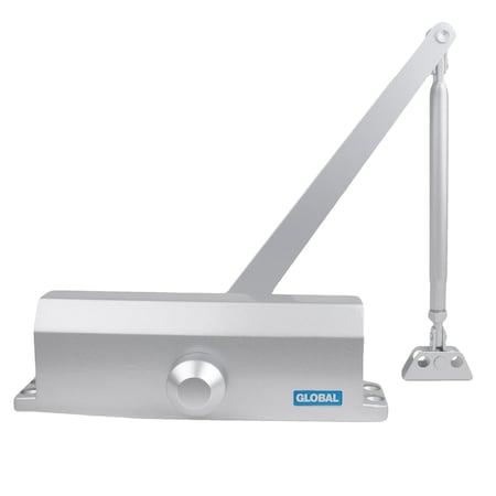 Global Door Controls Commercial Grade 3 Door Closer with Backcheck in White - Size 4 TC2204-BC-WH