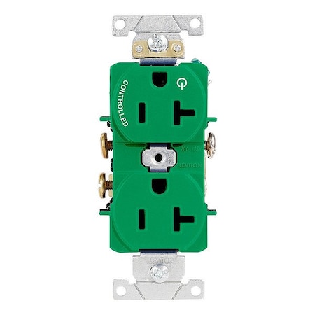 Leviton Dup Rec 20A 125V 1MCtrl Self-Gr Grn 5362-S1N