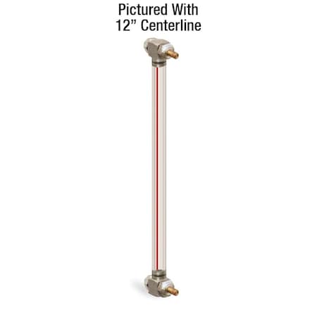 Oil-Rite Nylon Liquid Level Gage, Shutoff, 12-1/2 Centerline Distance, Viton Seals, 1/2-20 Thread, Back Mnt B3642-31216VB1L