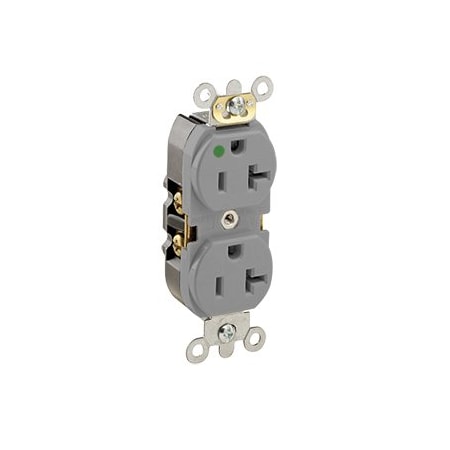 Leviton Extra Heavy Duty Hospital Grade Duplex Receptacle, 20 Amp, 125 Volt 8300-HLG