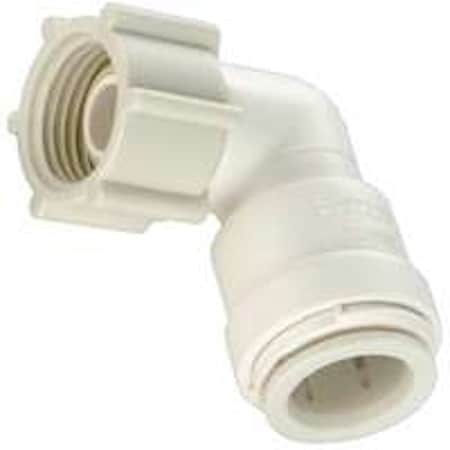Watts Swivel Pipe Elbow, 1/2 x 3/4 in, 90 deg Angle, Plastic, Off-White, 100 psi Pressure 3520-1012/P-637