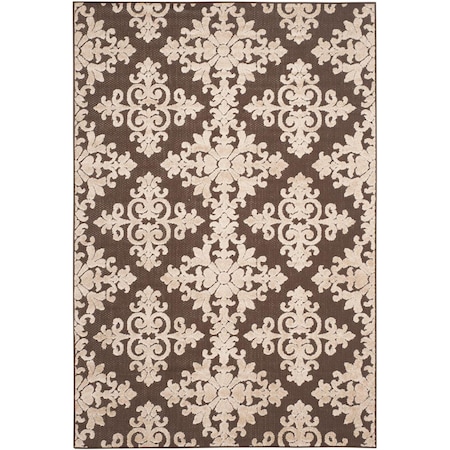 Safavieh Cottage Power Loomed Rectangle RugBrown & Creme 5 ft.-3 in. x 7 ft.-7 in. COT906D-5