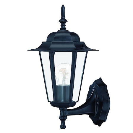 Homeroots Matte Black Glass Lantern Wall Light 398617