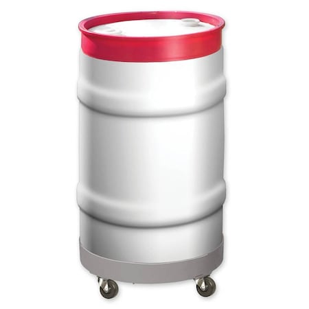 Pucel Steel Drum Dolly, 24-1/2 inOverall Diameter, 4 in Floor Clearance, Rubber Casters, Putty 81-R
