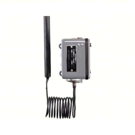 Johnson Controls Line Voltage Mechanical Thermostat, Cool Only, 25 to 90F, Screwdriver, 120 to 600V AC, 1C, 1H A72AE-1C