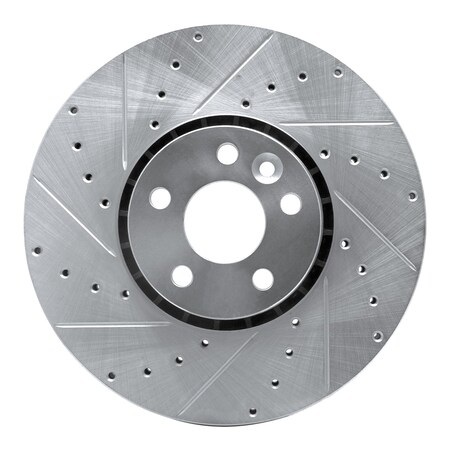 Dynamic Friction Co DFC Brake Rotor - Drilled and Slotted - Silver 631-27043L