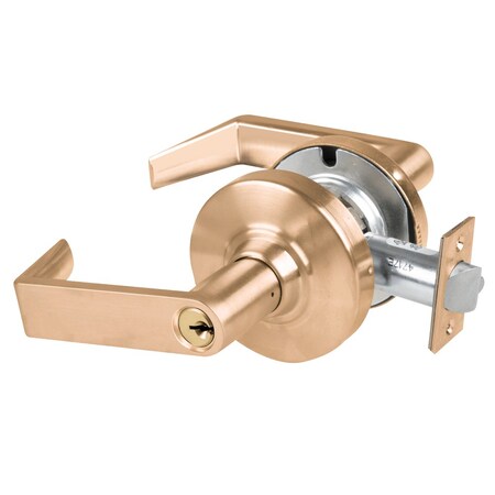 Schlage Grade 1 Electrified Cyl Lock, Storeroom Function, 12/24 VDC, Rhodes Lever, Satin Bronze ND80PDEU RHO 612 RX