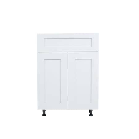 Cambridge Everest 24 in. W x 21 in. D x 34.50 in. H Ready to Assemble Shaker Bath Cabinet in White SA-VSB24-SW-KIT
